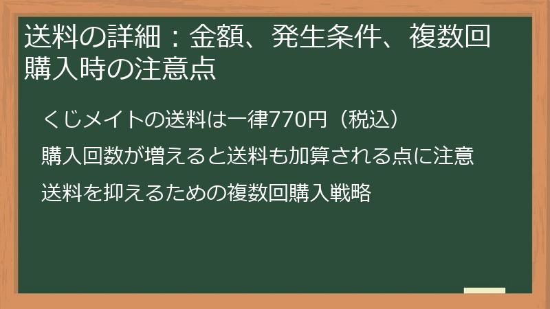 送料の詳細：金額、発生条件、複数回購入時の注意点