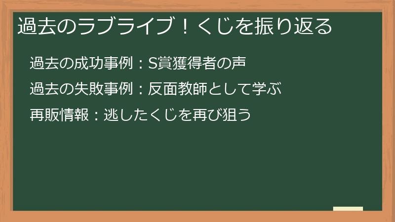 過去のラブライブ！くじを振り返る