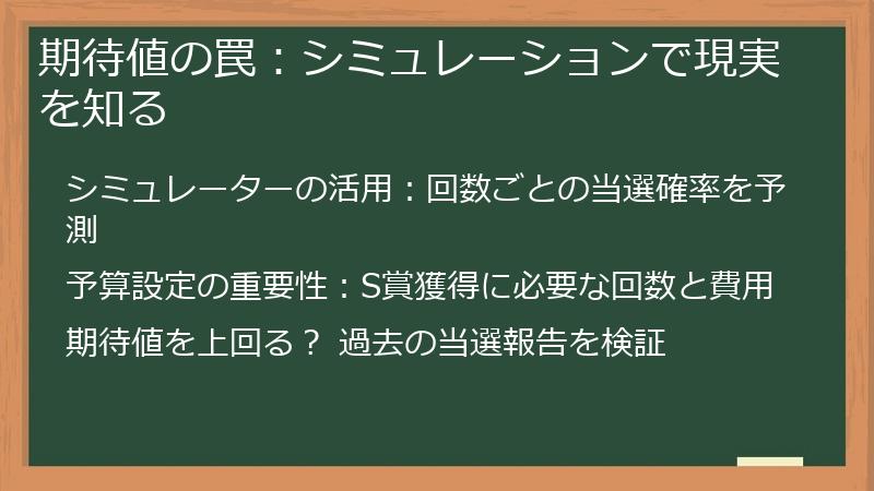 期待値の罠：シミュレーションで現実を知る