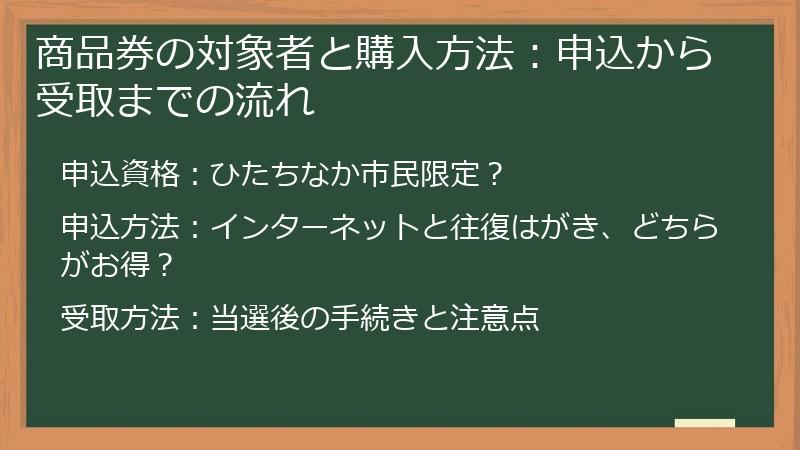 商品券の対象者と購入方法：申込から受取までの流れ