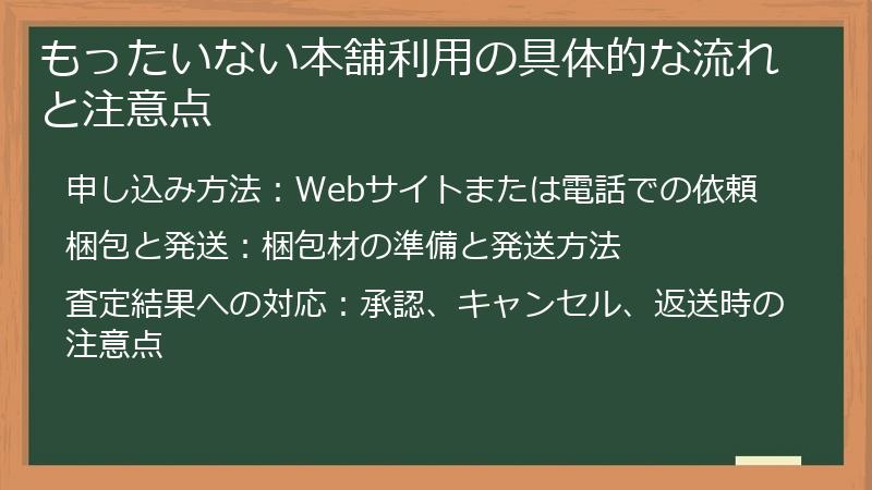 もったいない本舗利用の具体的な流れと注意点