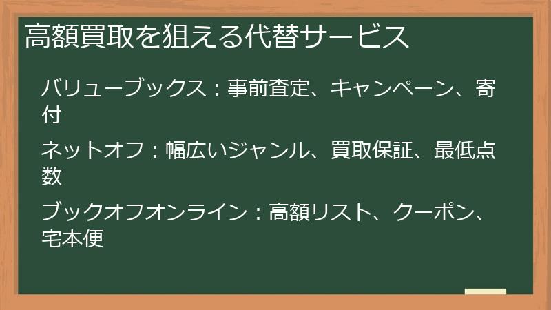 高額買取を狙える代替サービス