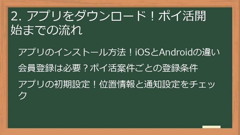 2. アプリをダウンロード！ポイ活開始までの流れ