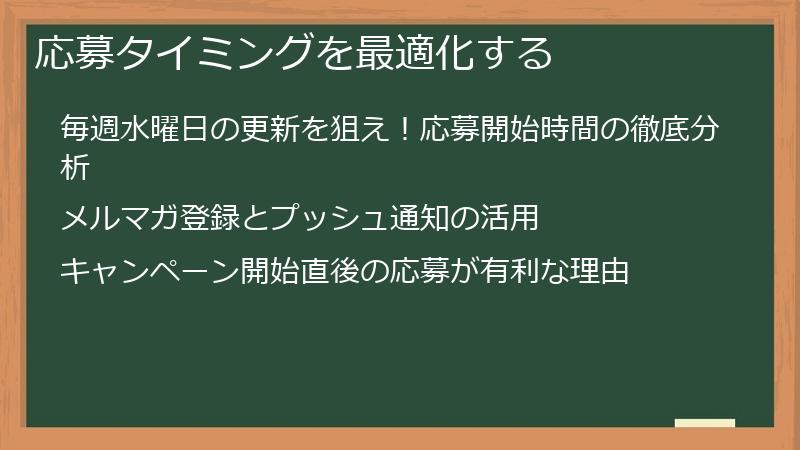 応募タイミングを最適化する
