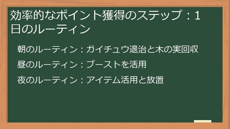 効率的なポイント獲得のステップ：1日のルーティン