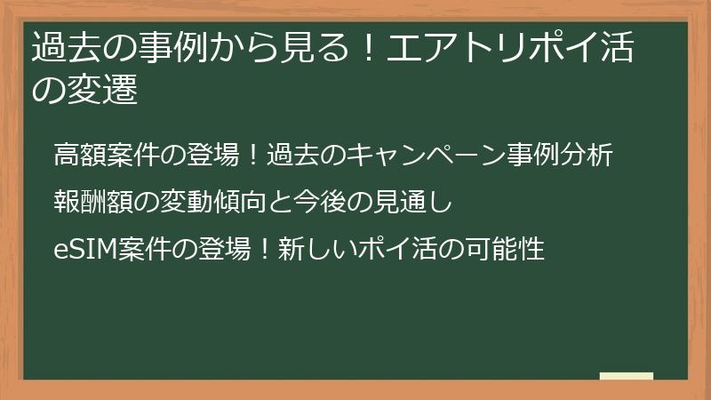 過去の事例から見る！エアトリポイ活の変遷