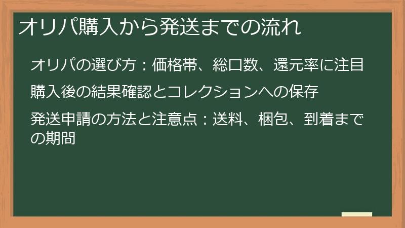 オリパ購入から発送までの流れ