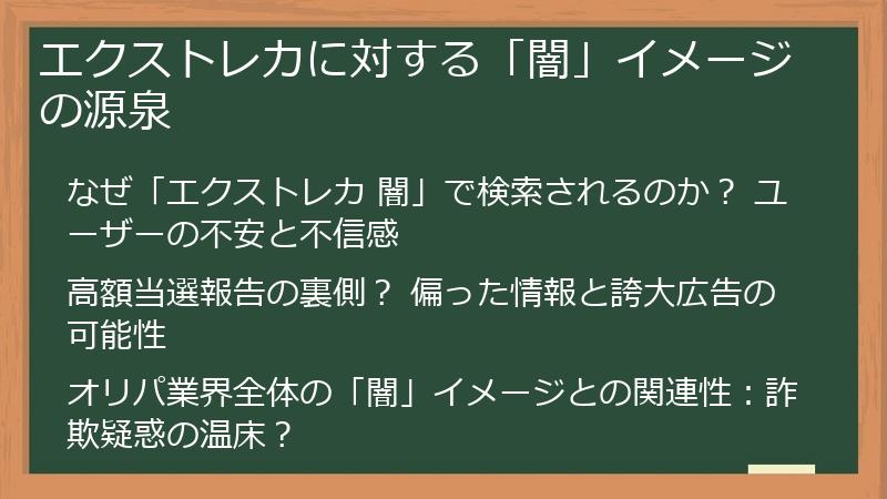 エクストレカに対する「闇」イメージの源泉