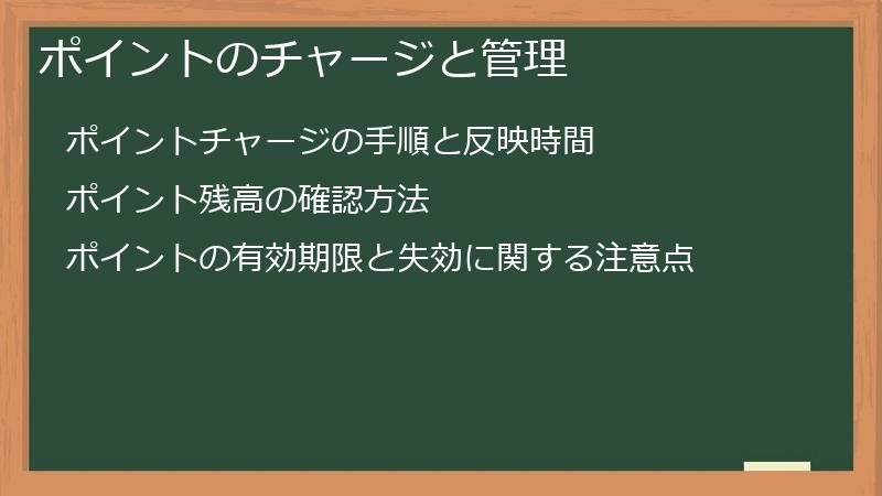 ポイントのチャージと管理