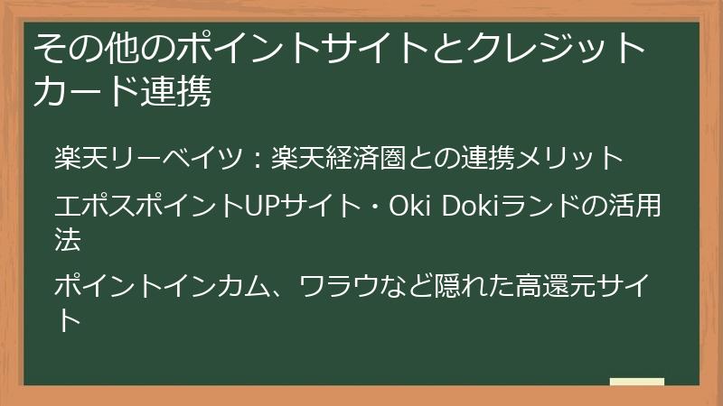 その他のポイントサイトとクレジットカード連携
