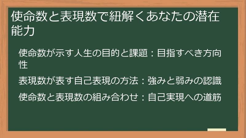 使命数と表現数で紐解くあなたの潜在能力