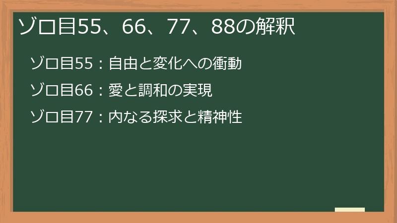 ゾロ目55、66、77、88の解釈