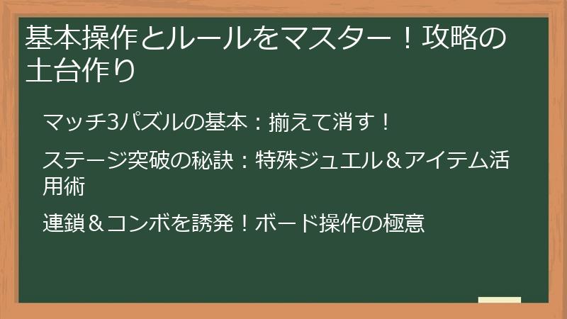 基本操作とルールをマスター！攻略の土台作り