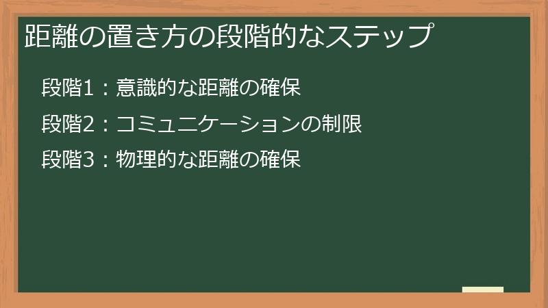 距離の置き方の段階的なステップ