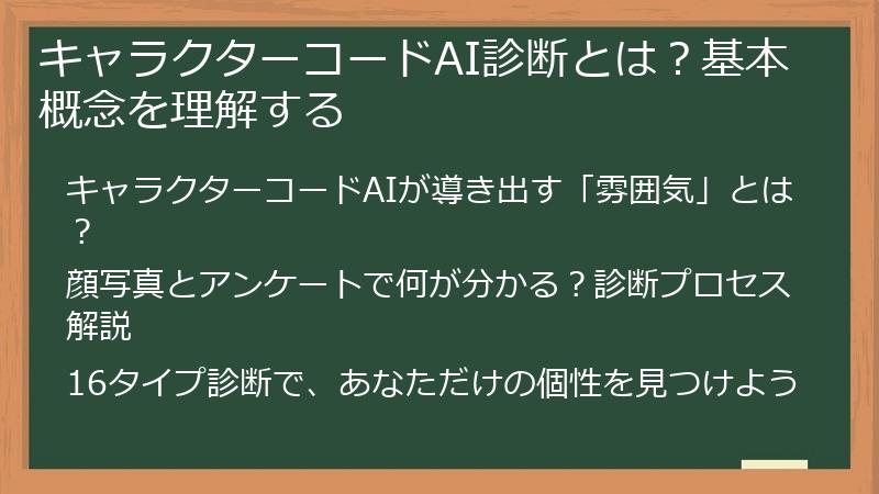 キャラクターコードAI診断とは?基本概念を理解する