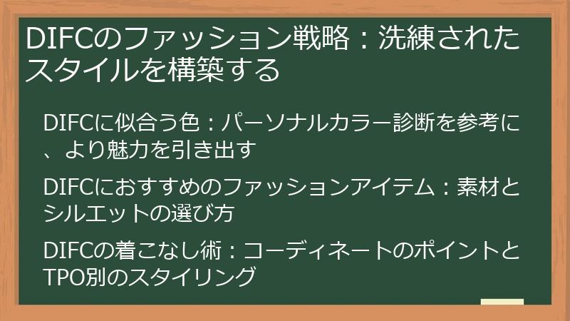 DIFCのファッション戦略:洗練されたスタイルを構築する