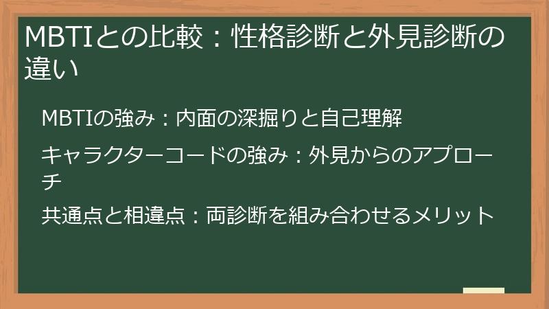 MBTIとの比較:性格診断と外見診断の違い