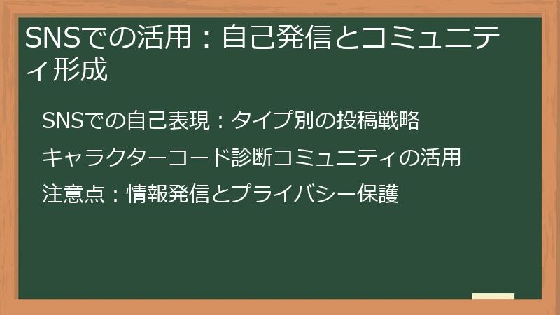 SNSでの活用:自己発信とコミュニティ形成