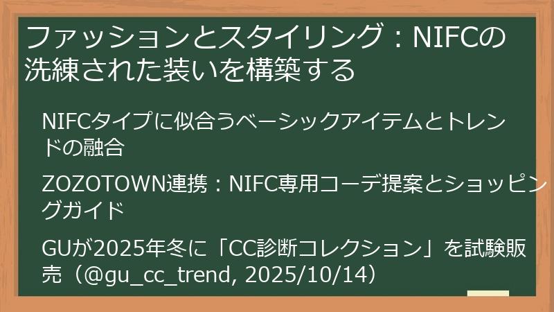 ファッションとスタイリング：NIFCの洗練された装いを構築する
