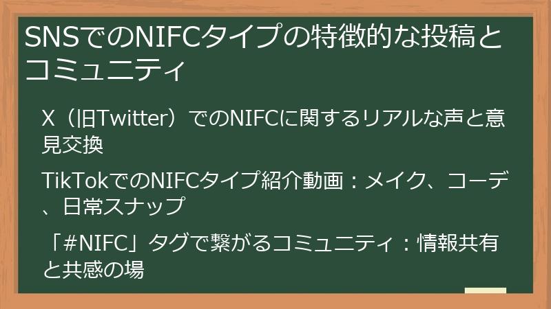 SNSでのNIFCタイプの特徴的な投稿とコミュニティ