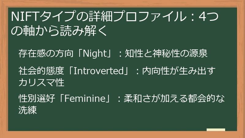 NIFTタイプの詳細プロファイル：4つの軸から読み解く