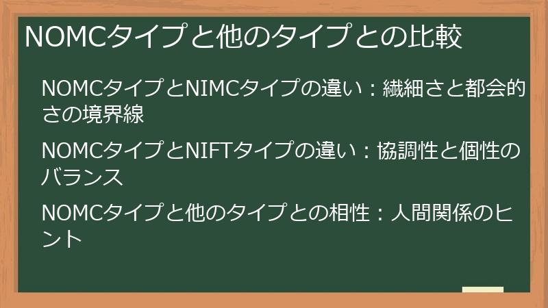 NOMCタイプと他のタイプとの比較