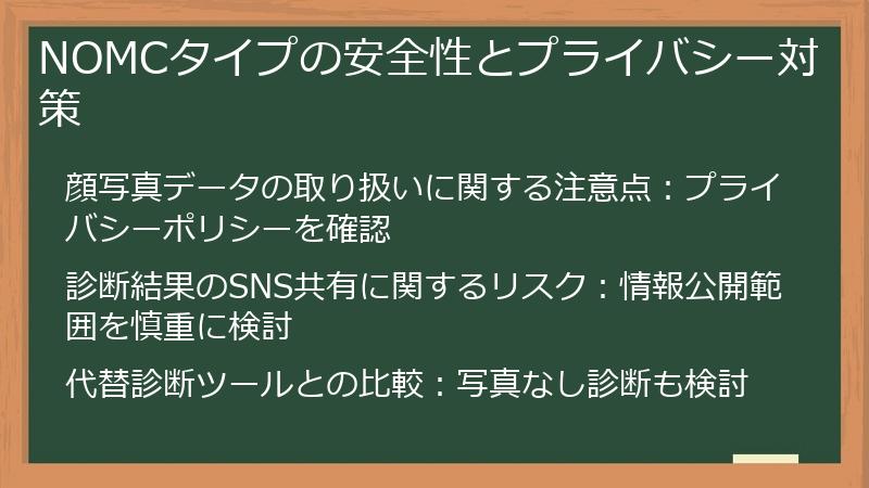 NOMCタイプの安全性とプライバシー対策