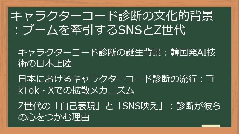 キャラクターコード診断の文化的背景：ブームを牽引するSNSとZ世代