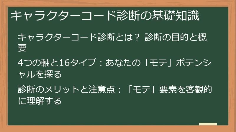 キャラクターコード診断の基礎知識