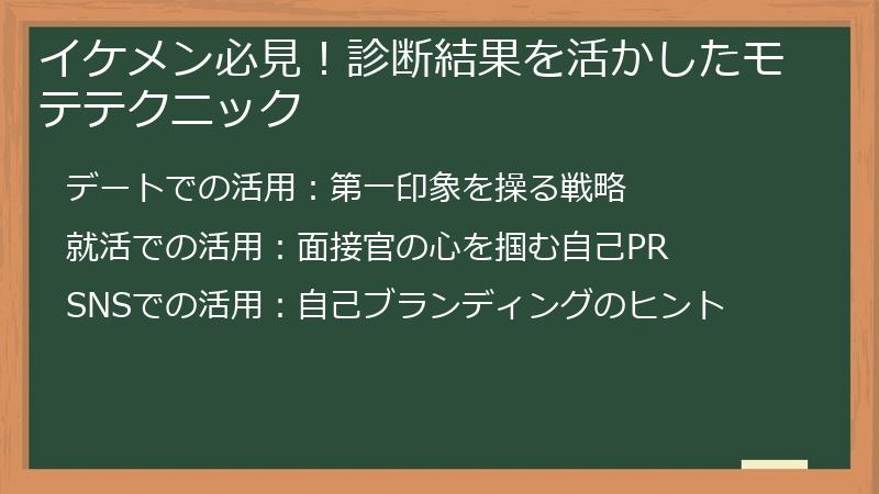 イケメン必見!診断結果を活かしたモテテクニック