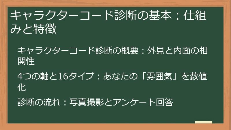 キャラクターコード診断の基本：仕組みと特徴