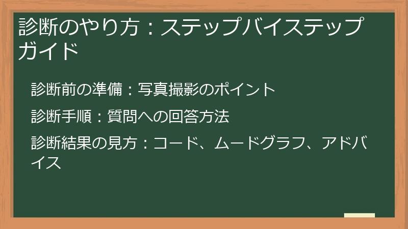 診断のやり方：ステップバイステップガイド