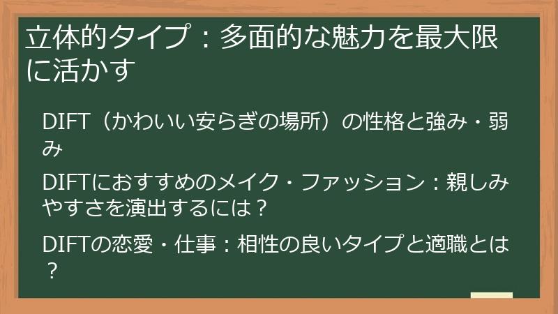 立体的タイプ:多面的な魅力を最大限に活かす