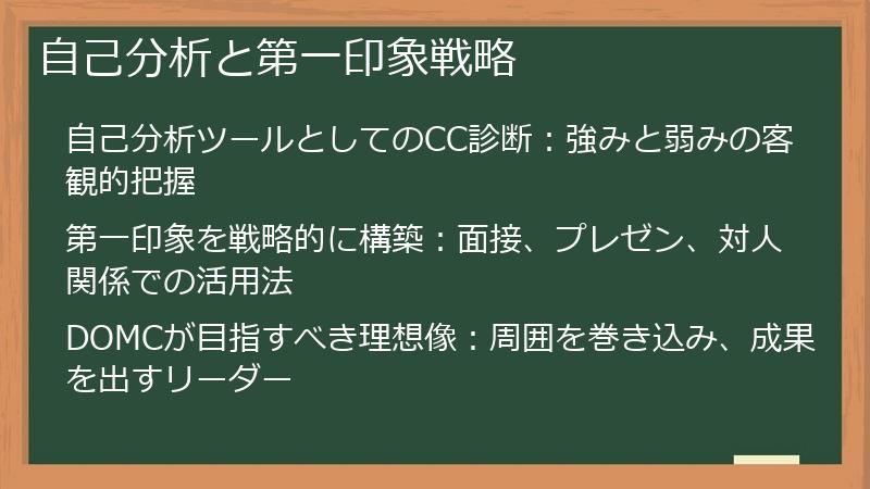 自己分析と第一印象戦略