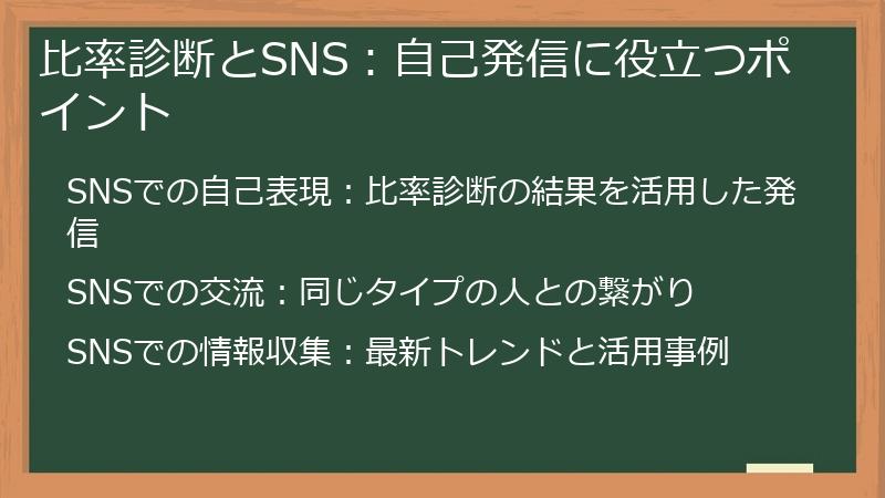 比率診断とSNS：自己発信に役立つポイント