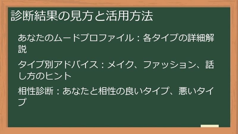 診断結果の見方と活用方法