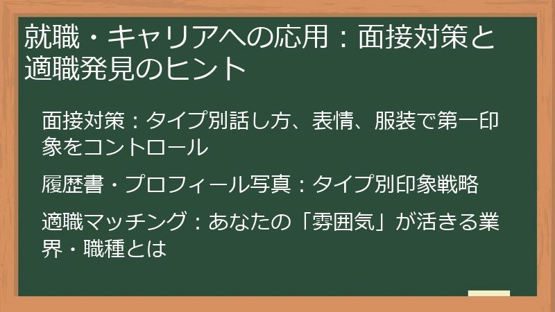 就職・キャリアへの応用：面接対策と適職発見のヒント