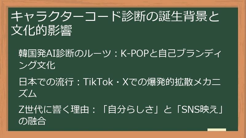 キャラクターコード診断の誕生背景と文化的影響