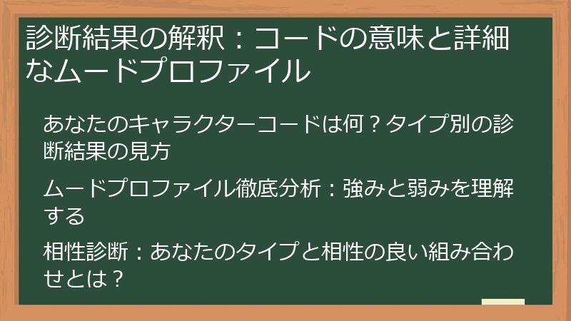 診断結果の解釈：コードの意味と詳細なムードプロファイル