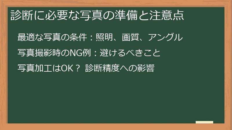 診断に必要な写真の準備と注意点