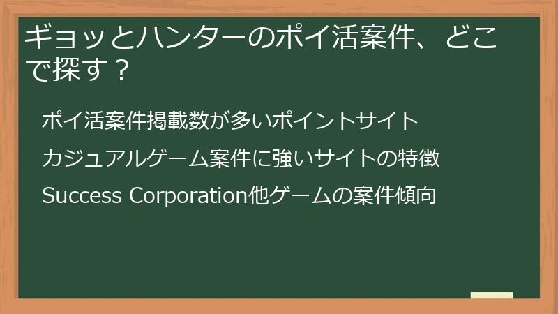 ギョッとハンターのポイ活案件、どこで探す？