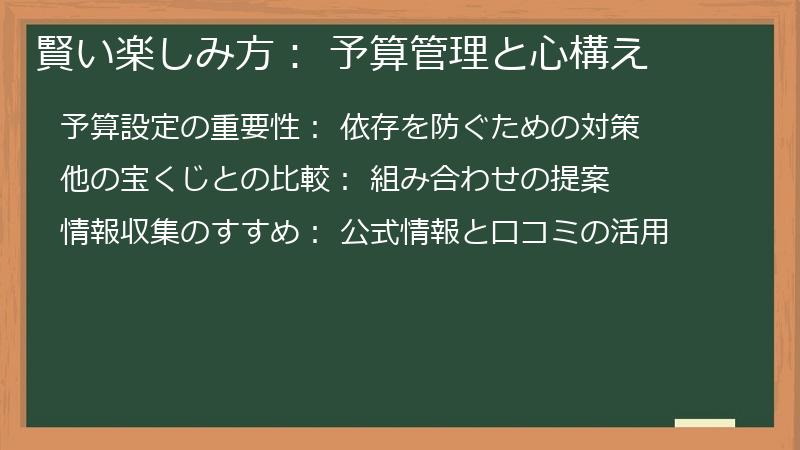 賢い楽しみ方: 予算管理と心構え