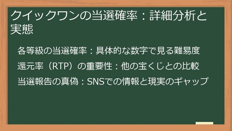クイックワンの当選確率：詳細分析と実態