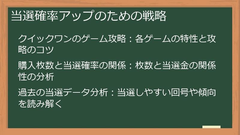 当選確率アップのための戦略