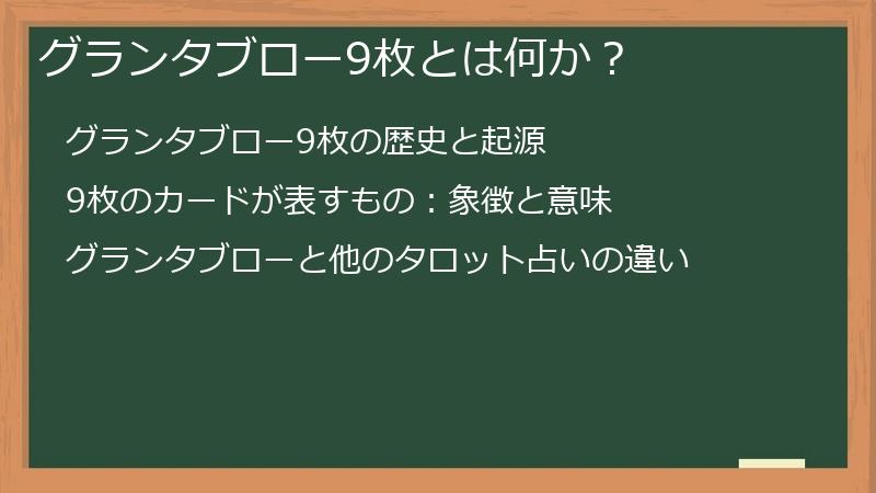 グランタブロー9枚とは何か?