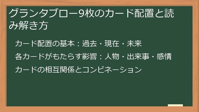 グランタブロー9枚のカード配置と読み解き方