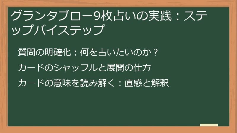 グランタブロー9枚占いの実践:ステップバイステップ