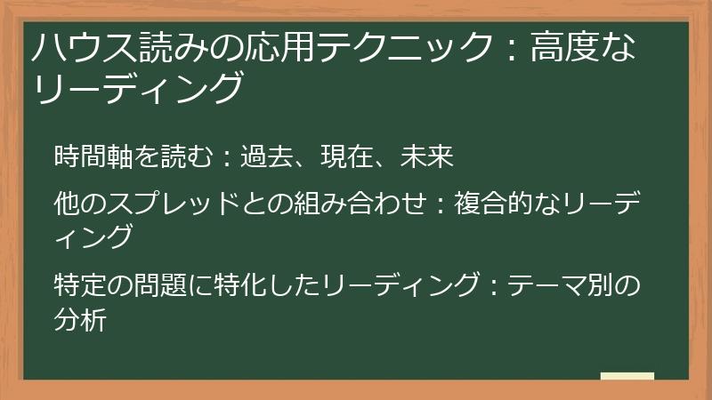 ハウス読みの応用テクニック：高度なリーディング