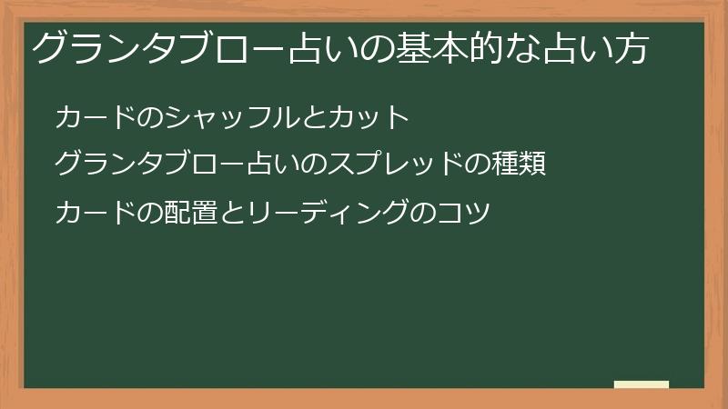 グランタブロー占いの基本的な占い方