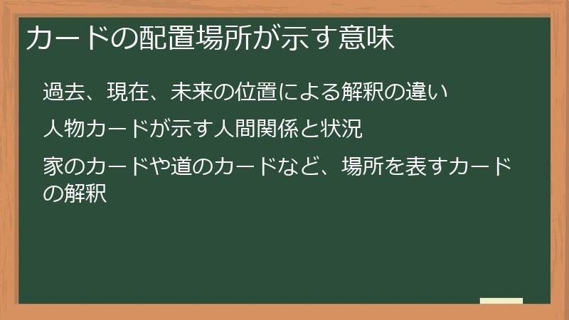 カードの配置場所が示す意味
